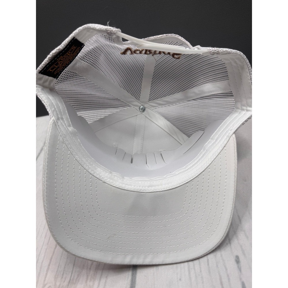 Vargas Trucker Hat Mens White Embroidered Snapback Mesh Cap OSFA - Picture 6 of 7